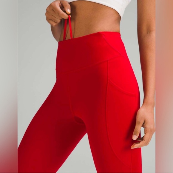 Lululemon Fast and Free high-rise crop 23” 3 pockets update Red size 0 - Picture 1 of 11